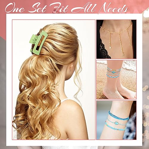 49 Pcs Boho Jewelry Set for Women, Surfer Wave Friendship Bracelets Layered Necklace Hair Clip, Summer Beach Gift - style: Casual