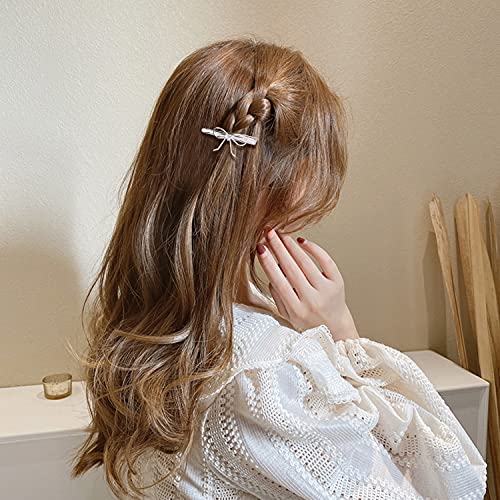 Cinaci 32 Pack/16 Pairs Small Metal Silver Retro Vintage Leaf Flower Butterfly Alligator Hair Clips Duckbill Mini Barrettes Decorative Tiny Hair Pins Accessories for Women Girls Fine Thin Short Hair - color: Silver