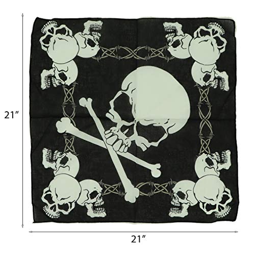 Motique Accessories Skull Bandana - color: Large Skulls
