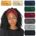 AQOKKA Elastic Knotted Headbands for Women Criss Cross Head Bands for Women's Hair Non Slip Boho Wrap Twisted Hair Accessories - color: 8 Pack Ribbing Cross Headbands B