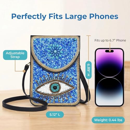 Small Crossbody Bags for Women Designer Cell Phone Bag Boho Shoulder Wallet Purse - color: Light Blue