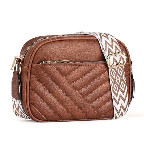 TANTOMI Small Crossbody Bags for Women Trendy, Cell Phone Purses Wallet with 4 Card Slots, Small Purses with Adjustable Strap - color: Brown
