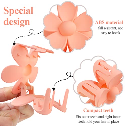 Flower Claw Clip 7 PCS Claw Clips, Hair Clips for Women Non Slip for Thick Hair Women Girls Gifts, 7 Colors - color: 7 Color