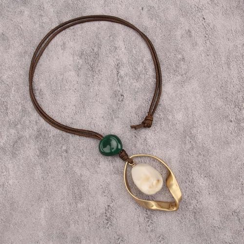 Chunky Necklace for Women Boho Pendant Necklace Statement Western Choker Necklaces for Women Vintage Bohemian Jewelry - style: Casual Pendant Necklace