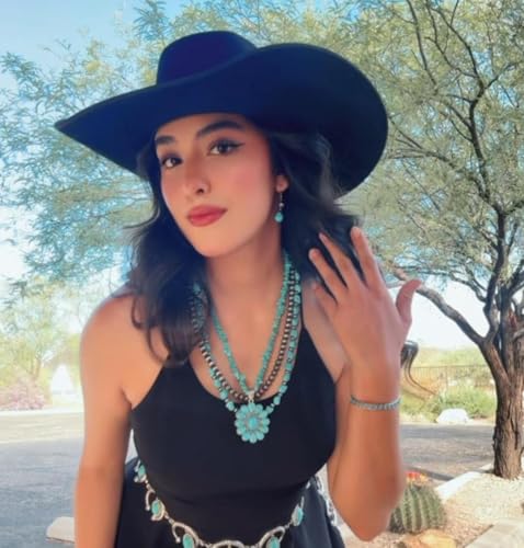 Montana West Rustic Couture's Western Jewelry Set for Women Cowgirl Vintage Western Necklace Earring - color: K-Turquoise