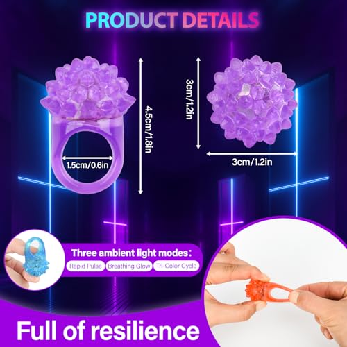 MINGOMINGO 25 Pack LED Light Up Rings & Glow Rings Party Favors for Kids | Glow in the dark for Halloween, Easter, birthday, New Year classroom giveaways; flashing and blinking, bulk large groups