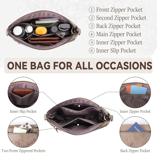 MEITRUE Wristlet Wallet Small Crossbody Bags for Women Clutch Purse Leather Phone Purse with Adjustable & Detachable Strap - color: A1-apricot-179