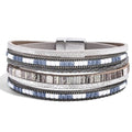 VIBILIA Boho Leather Wrap Bracelets for Women Multi-Layer Bracelets with Strong Clasp Jewelry for Women - color: 03-BohoBraid-Gray