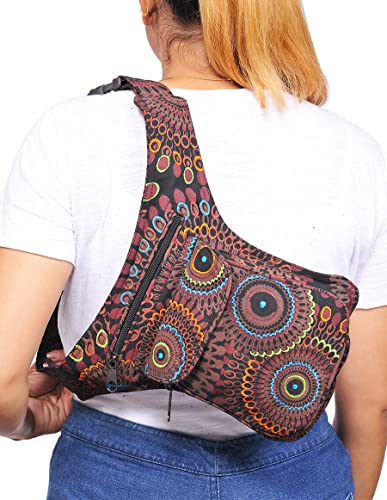 The Collection Royal Handmade Festival Waistpack Boho Hippie Waist Bag Hip Bum Running Belt Fanny Pack Travel Utility Belt (Blk+Brwn) - color: Blk+Brwn