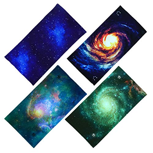4 Headband Bandana Balaclava Half Face Mask Shield Head Hair Scarf Neck Gaiter Hat Multipurpose For WoMen Men Breathable Reusable Washable Universe Nebula Galaxy Blure Orange Green - color: 4x Galaxy Seamless Half Face Mask #1