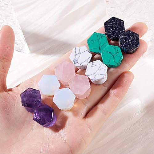 Longbeauty 20/30 Pcs Set Mixed Stone Saddle Double Flared Ear Tunnels Expander Plugs Stretcher 3MM-20MM - style: 6pairs, 0g(8mm)