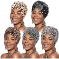 DRESHOW 5 Pack Knotted Headwraps for Women African Turban Pre-Knotted Beanie Headwraps Hair Covers - color: 5 Pack Knotted: Floral Prints