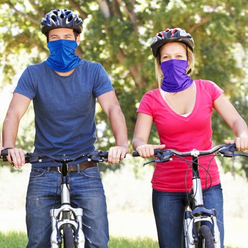 Geyoga 6 Pieces Summer UV Protection Cooling Neck Gaiter Face Clothing Neck Gaiter Mask Scarf Sunscreen Breathable Bandana - color: Bright Colors