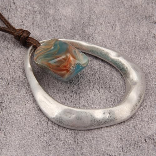 Chunky Necklace for Women Boho Pendant Necklace Statement Western Choker Necklaces for Women Vintage Bohemian Jewelry - style: Bohemian Leather Necklace