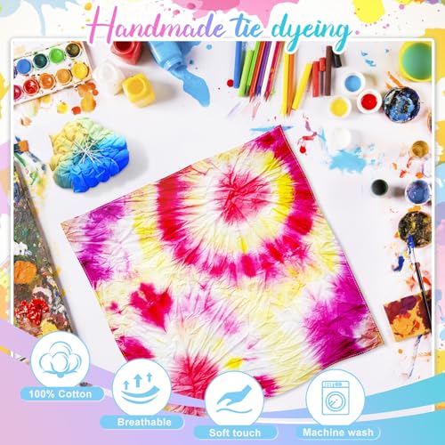 Cotton White Bandana, 22"x22" White Bandanas Bulk for Tie Dying, Handkerchiefs Headband Head Wrap Scarf - style: 6pcs
