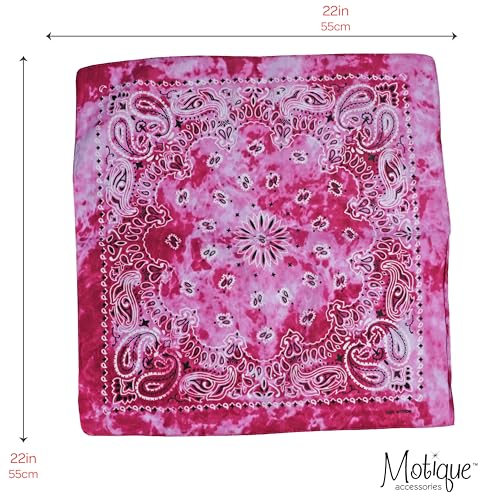 Motique Accessories Modern Tie Dye Bandana - color: Magenta