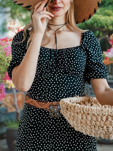 TeeYee Women's Waist Belt Adjustable Boho Style Handwoven Bohemia Tassel Rope Tie with Wooden Beads Braided Chain for Dress - color: Bw0271