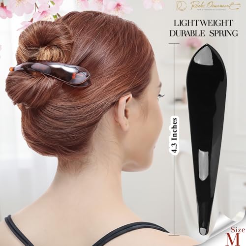 RC ROCHE 6 Pcs Duck Bill Alligator Hair Clips for Women Sectioning Flat Claw Long Thick Hair Inner Teeth Curved Styling Jaw Strong Secure Grip Salon, Medium Black & White - color: (Medium) Black & White