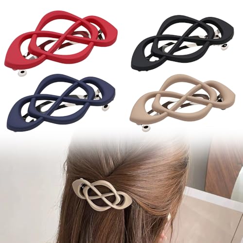 Vintage French Barrette Clips, 2025 New 4 Pack Hair Accessories for Women & Girls, Thick to Thin Hair (G) - color: G