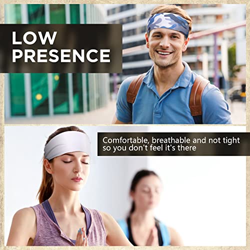 18 Pcs Sports Sweatbands for Men Women Camo Headbands Workout Non Slip Headbands Breathable Head Band Fitness Stretchy Unisex Hairband for Yoga Running Cycling Ball - color: Colorful