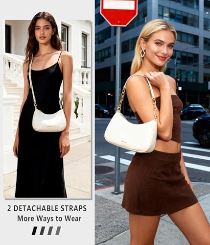 Anti-Theft Shoulder Bag for Women | RFID Crossbody Purse | Lightweight Crescent Hobo Handbag for Travel & Daily Use - color: A-beige