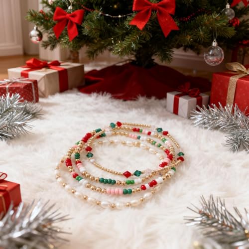 Matching Bracelets for Couple,Gold Silver Beaded Heart Couples Bracelets,Raomantic Relationship Promise Jewelry Gifts for Her - color: Pearl