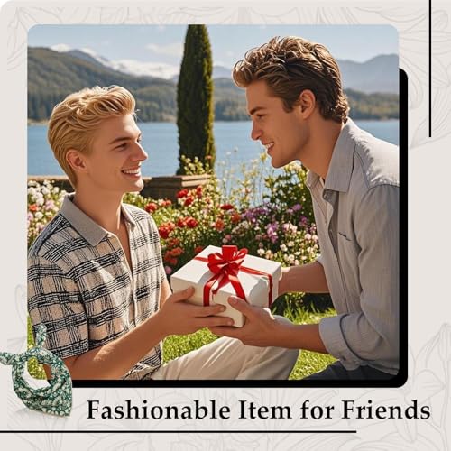 27.16'' Bandanas for Men, Cotton Mens Head Scarf with Flower Pattern Floral Hair Bandana Headband for Daily Casual - color: Green