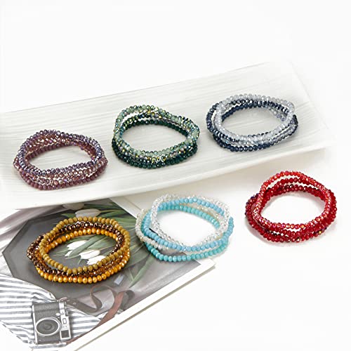 Noessla Beaded Boho Stretch Bracelet Colorful Stackable Crystal Beads Bracelets Trendy Costume Jewelry Mothers Day Gifts for Women - color: Green
