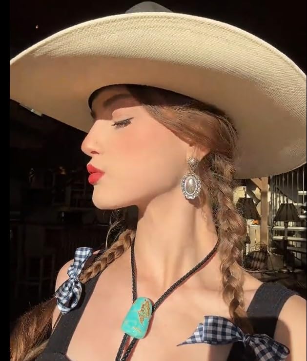 Rustic Couture's Western Earrings for Women Cowgirl Country Concho Dangling Western Statement Jewelry - color: A-Silver