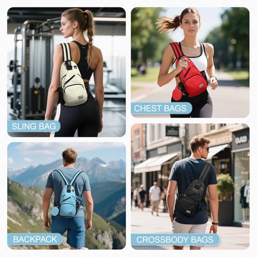 Convertible Sling Bag with Coin Pocket, 7.9" Tablet Crossbody Mini Backpack with Headphone Jack Casual Pack for Women Men Travel, Blue - color: Blue, size: Small