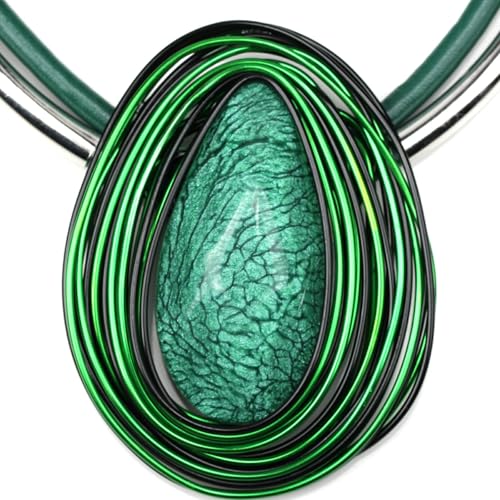 Ethnic Crystal Rhinestone Pendant Necklace Earrings Set Women Handmade Tribal Collar Choker Chunky Metal Bib Rope Chain African Statement Jewelry Set - color: NXR1484-green