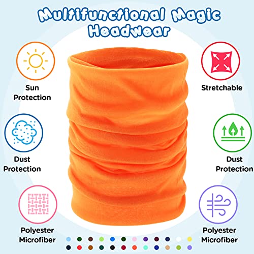 Jiuguva 26 Pcs Neck Gaiter Men Face Mask Headband Boho Head Wrap Headwear Bulk Hiking Seamless Neck Scarf Skull Bandana Women - color: Solid Color, style: Basic Style