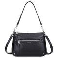 Over Earth Soft Genuine Leather Crossbody Bags for Women Medium Shoulder Purses Hobo Handbags with Multi Pockets - color: 01-black