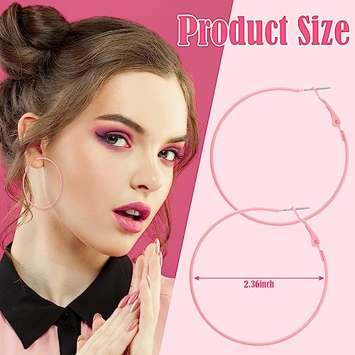 Sasylvia 16 Pairs Colored Hoop Earrings for Women Matte Colorful Hoop 80s Retro Neon Summer Drop Earrings - style: Thin