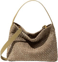Slouchy Suede Woven Hobo Bags Women Trendy Suede Shoulder Bag Crossbody Satchel Crescent Purse Top Handle Tote Handbag (Pine Teal 01)