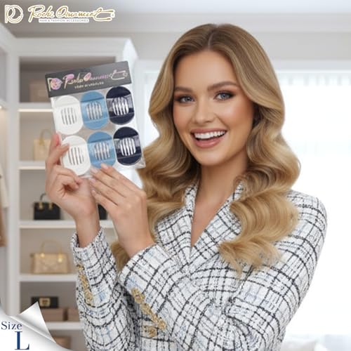 RC ROCHE 6 Pcs Flat Claw Hair Clips for Women Thick Hair French Round Duckbill Square Secure Strong Hold Grip Clamps Barrettes Curved No Slip No Crease Styling Cute Extra Jumbo, Large Coastal Serenity - color: (Large) Coastal Serenity