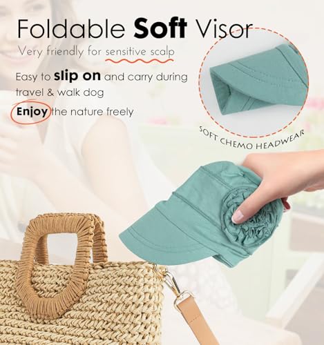 Hachapy Soft Newsboy Cap for Women Slip on Headwear Summer - color: Green