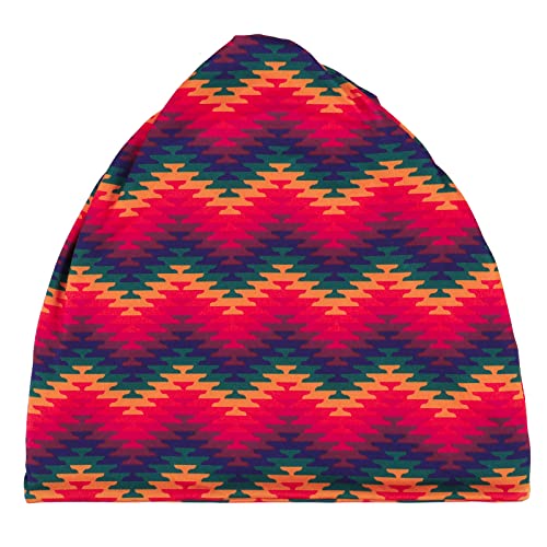 KAKU NANU Women Turban Chemo Beanies Pre Tied Caps Baggy Slouchy Headwear Sleep Scarf - color: Zigzag Lines