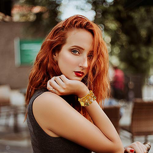Bohemian Bracelet Sets for Women - 6 Sets Stackable Stretch Bracelets Multi-color Boho Jewelry for Women Hippie Bracelets Dainty Jewelry - color: Stackable bracelets with heart charm