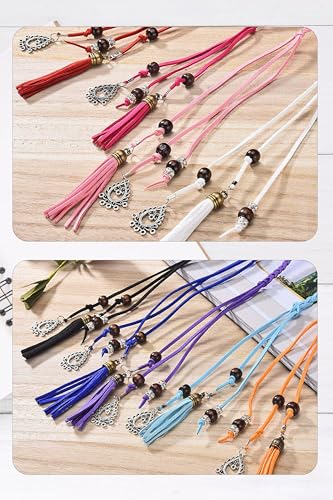 TeeYee Waist Belt Woven Knitted Rope/Chain PU leather 3 Pieces Tassel Rope Skinny Belt - color: 018blackredcoffee