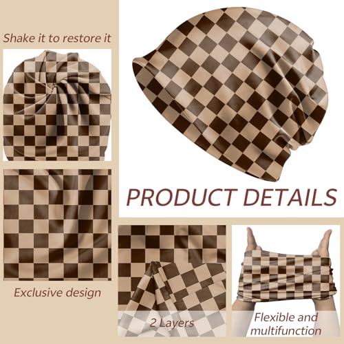 Chemo Caps Slouchy Beanie Hat Stretch Cancer Head Wraps Turban Sleep Headwear Scarf for Women Girls Men - color: I-15-brown
