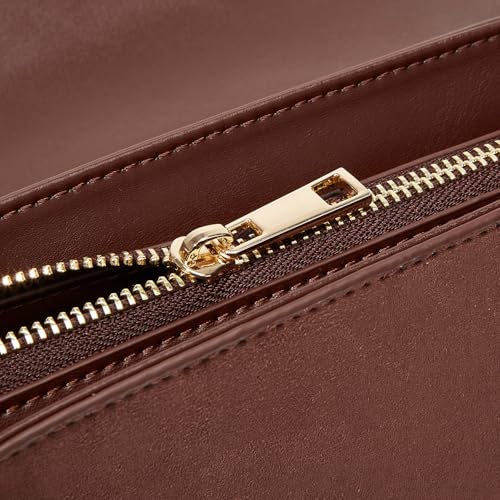 Women's Shoulder Bag Suede Handbag Underarm Purse Tote Bag Brown Suede Purse Y2K Crossbody Bag with Removable Strap - color: Brown