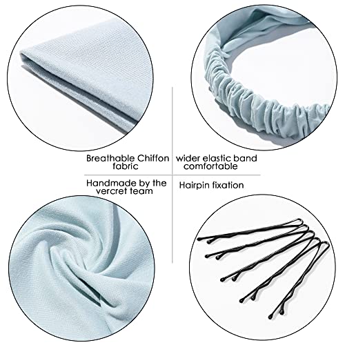 Vercret 6 Pack Hair Scarf Headband for Women Elastic Bandana Head Scarf Large Boho Triangle Kerchief with Clips Non Slip Scarves - color: M Fallen Embers