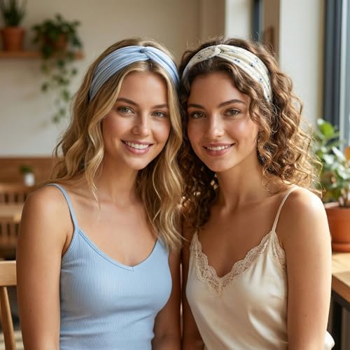 Waliah 6 Pcs Cute Headbands for Women Trendy Head Bands for Women's Hair Non Slip Fashion Headband