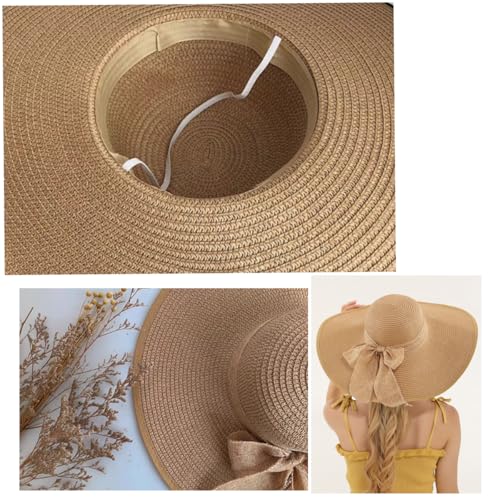 Women’s Straw Sun Hat Wide Brim Packable - Boho Beach Hat for Summer Vacation, Poolside Relaxation and Tropical Travel - color: Purple
