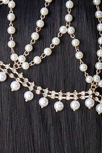 BABEYOND 1920s Crystal Cap Headpiece Rhinestone Head Chain Roaring 20s Great Gatsby Hair Accessories for Art Deco Party (Gold) - color: Gold