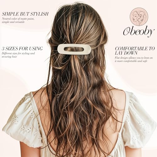15 PCS Flat Hair Clips, Neutral Color Flat Claw Clips 3 Sizes Hair Claws for Women Girls Thin Hair Medium and Small Hair Clip, Birthday Mothers Day Gifts - color: Neutral colors