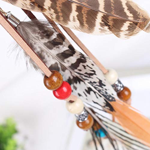WLBON Halloween Boho Feather Headband Hippie Indian Hair Hoops Bands Tassel Bohemian Headpiece Hairband Women Christmas Wedding Holiday Festival Masquerade Cosplay Dress Up Birthday Party Accessories - color: Peacock