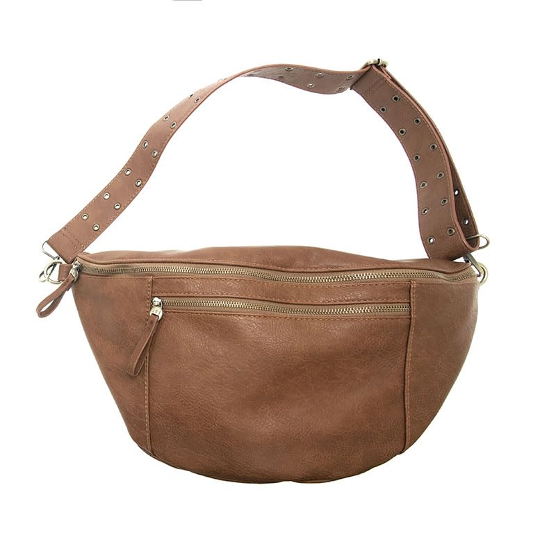 Joy Susan Mel Large Sling Crossbody Bag - color: Russet Brown