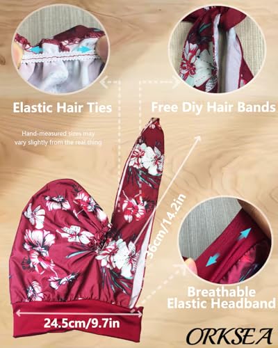 Chemo Headwear for Women Head Scarf Headwraps Silky Soft Turbans for Women Cancer Hats Chemo Beanie Coverings Scarves - color: C Big Red Pattern 2